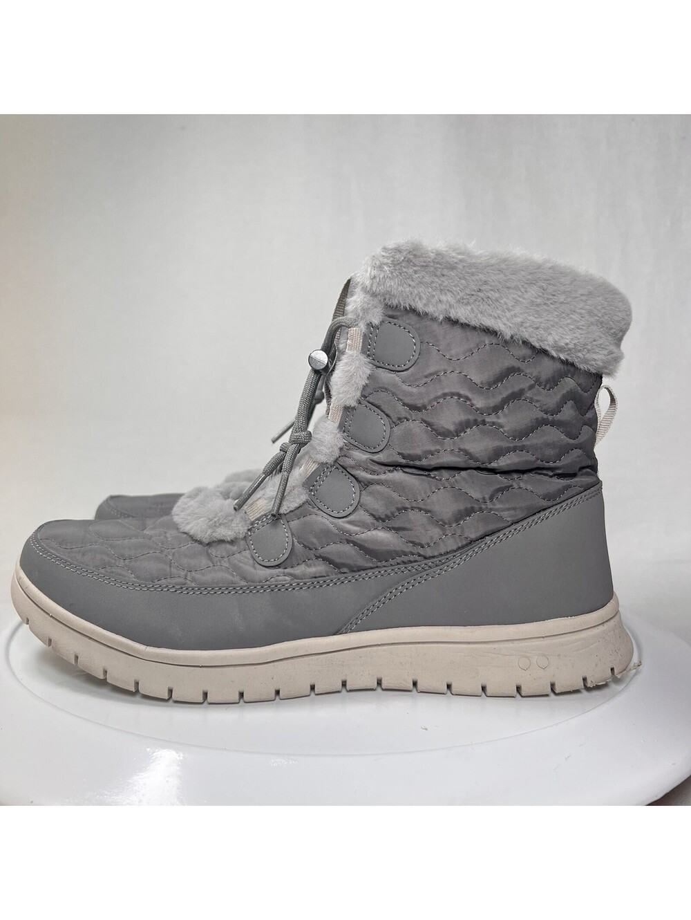 Ryka Snow Bound Gray Water Repellent Faux Fur Boot Women's 10M
